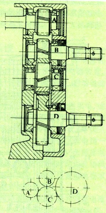 Structure of double-shaft power take-off