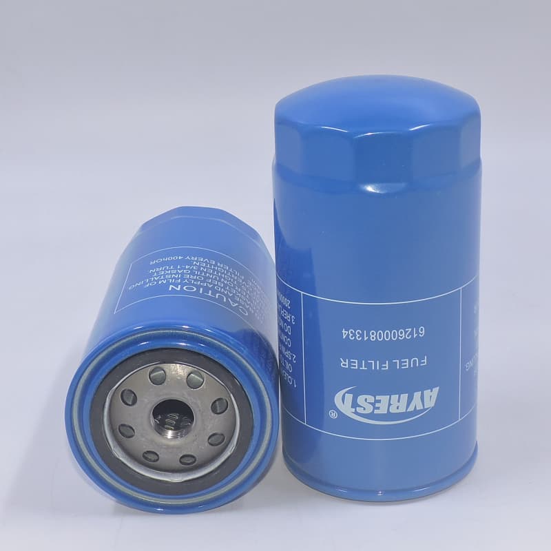 Weichai Fuel Filter 612600081334 with detailed dimensions