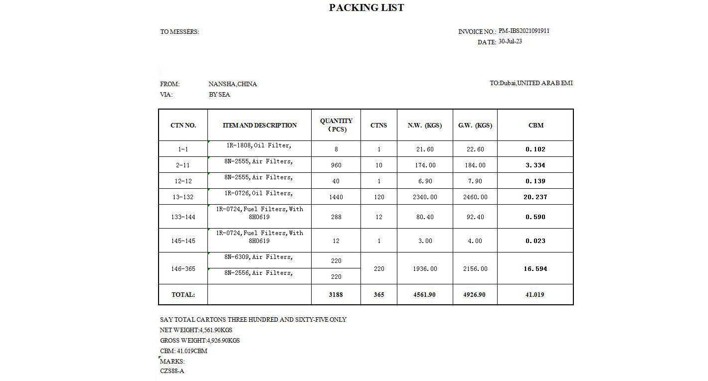 Large orders from the United Arab Emirates